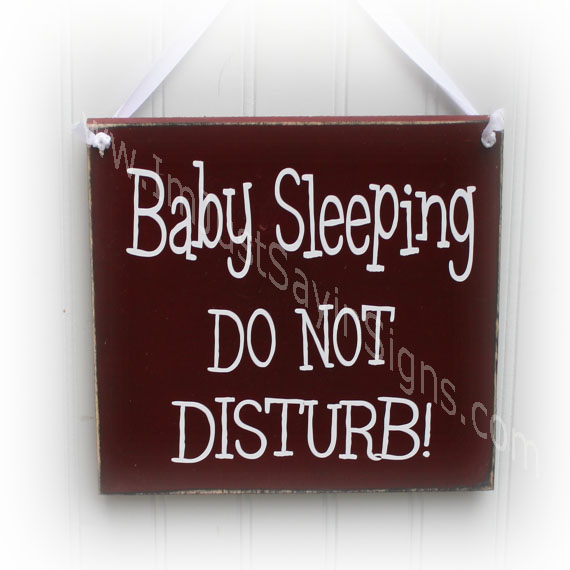 Baby Sleeping Wood Sign