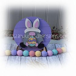 Tiered Tray Gnome Bunny Round