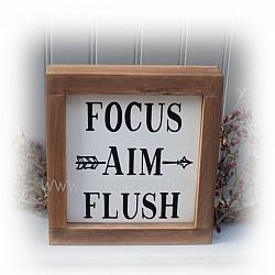 Focus Aim Flush Bathroom Sign