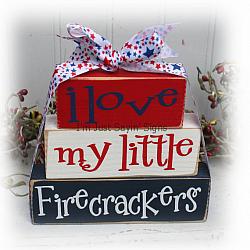 I Love My Little Firecrackers Itty Bitty Blocks