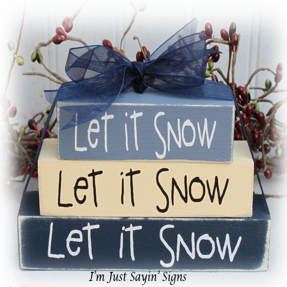 Let it Snow, Let it Snow, Let it Snow  Itty Bitty Wood Stacking Blocks