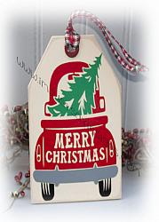 Merry Christmas Red Truck Hangtag