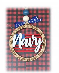 Navy Christmas Ornament