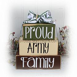 Proud Army Family Itty Bitty Blocks