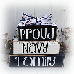Proud Navy Family Itty Bitty Stacking Blocks