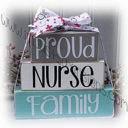 Proud Nurse Family Itty Bitty Blocks