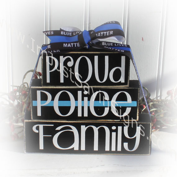 Proud Police Family Itty Bitty Stacking Blocks