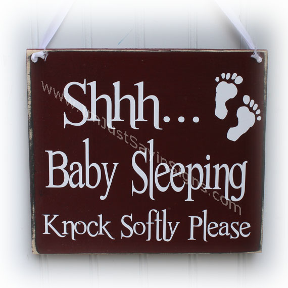 Shhh Baby Sleeping Naptime Wood Sign