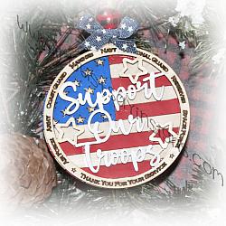 Support Our Troops Chrismtas Ornament